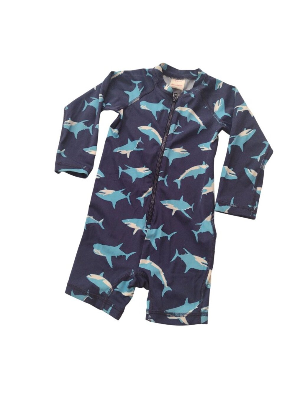 Hanna Andersson Toddler 2T Shark Print Rashguard Swimsuit Boys 85cm UPF Swimwear